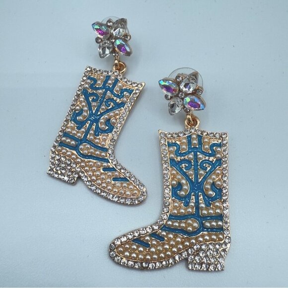 Cowgirl Summer Western Rodeo Boot Earrings - Picture 1 of 8